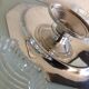 Servant of table on foot shower in silver metal art deco style