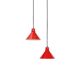 Set of 2 Nordisk Solar Compagni “Super Space” pendant lights, red, small version, Danish modern design, 1970s