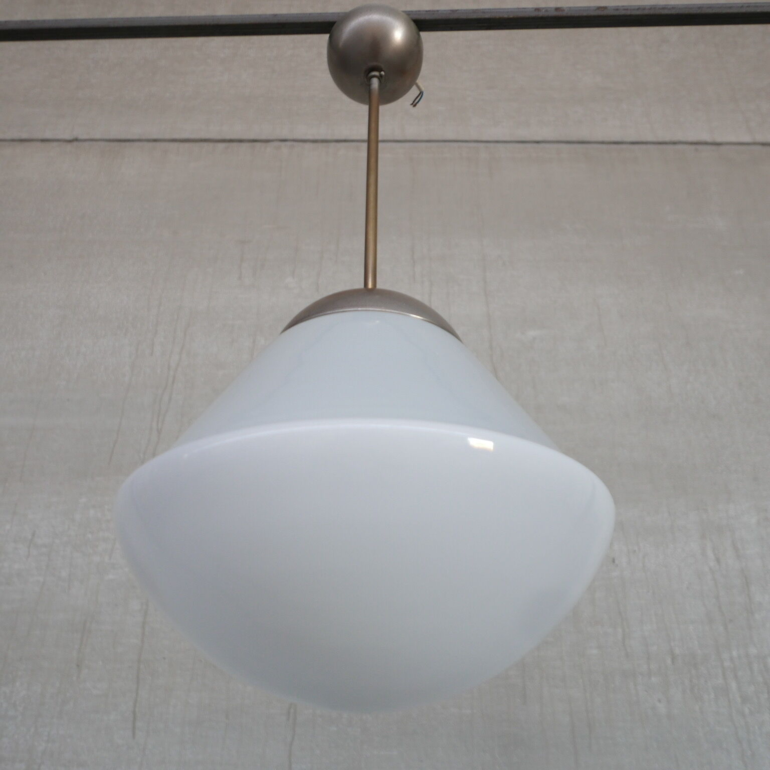 Antique german opaline pendant light by Kandem