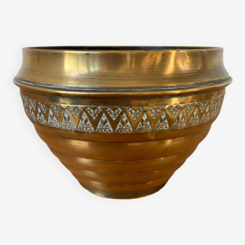 Vintage brass plant pot