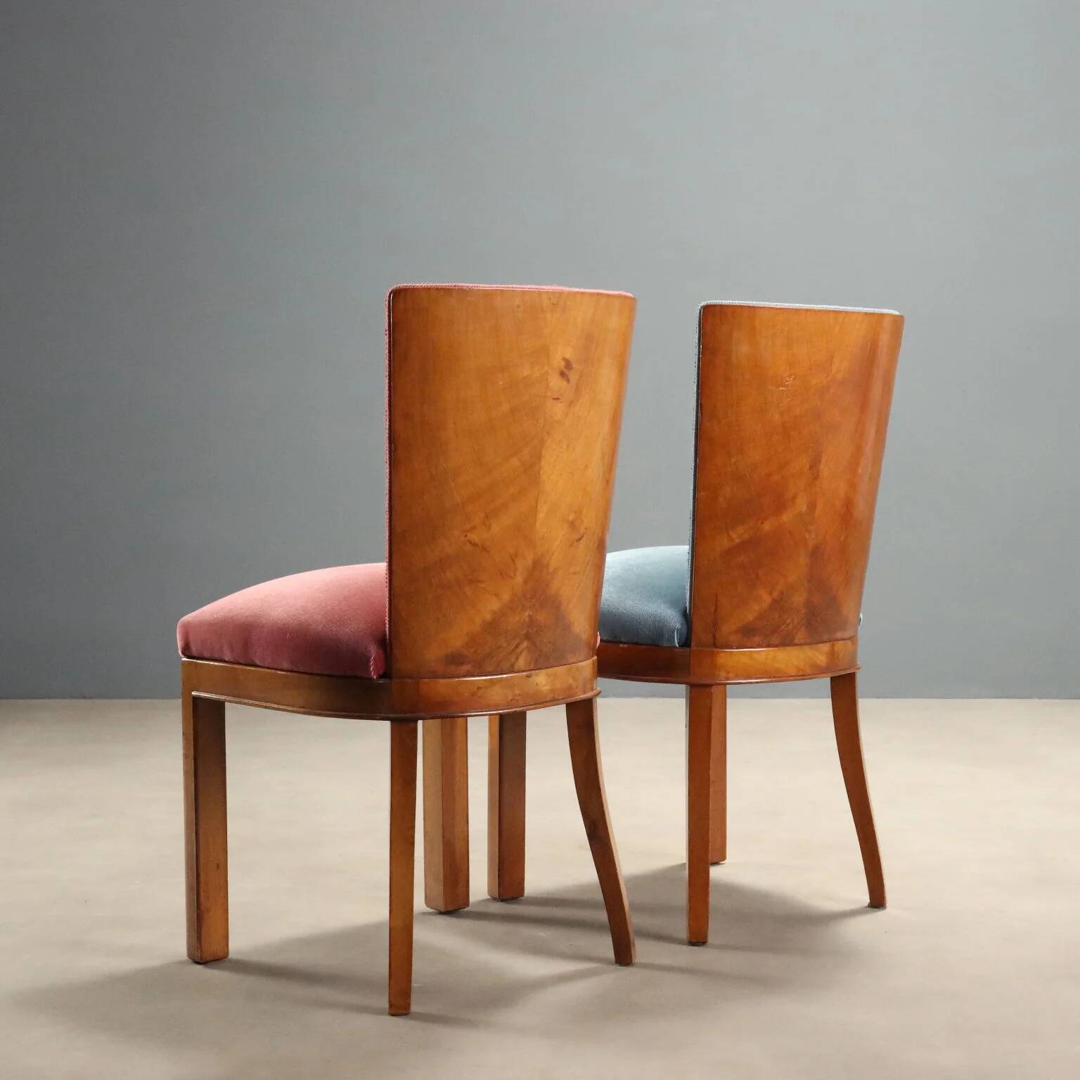 Ensemble de chaises vintage en velours