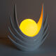 Organic white ceramic lamp, Italy, 70s