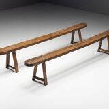 Rustic primitive benches, france, 19th century
