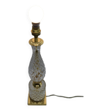 Crystal and bronze lamp base with square foot