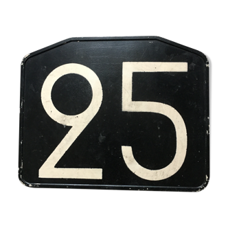 Plaque ancienne de ligne de bus n° 25