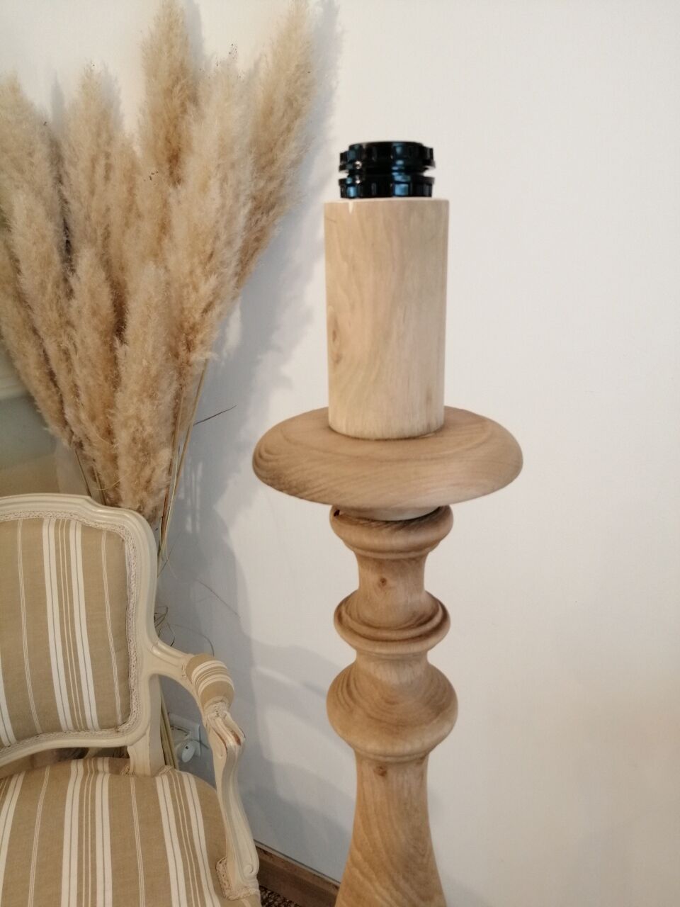 Vintage wooden floor lamp