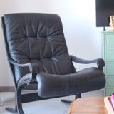 Siesta armchair Westnofa ingmar relling vintage black leather