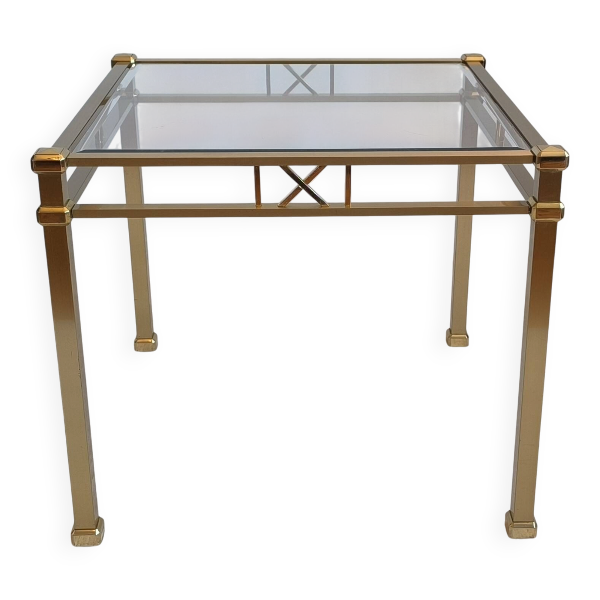 Beautiful square gold coffee table Orsenigo Italy collection 'Art Deco'