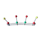 Metal coat rack with wooden balls, 8 hooks, 1950