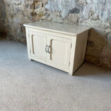 Antique white patinated low cabinet
