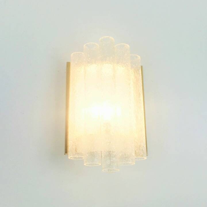 Mid Century Modern Ice Glass Wall Light From Doria, Germany, 1960s