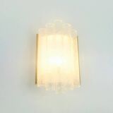 Mid Century Modern Ice Glass Wall Light From Doria, Germany, 1960s