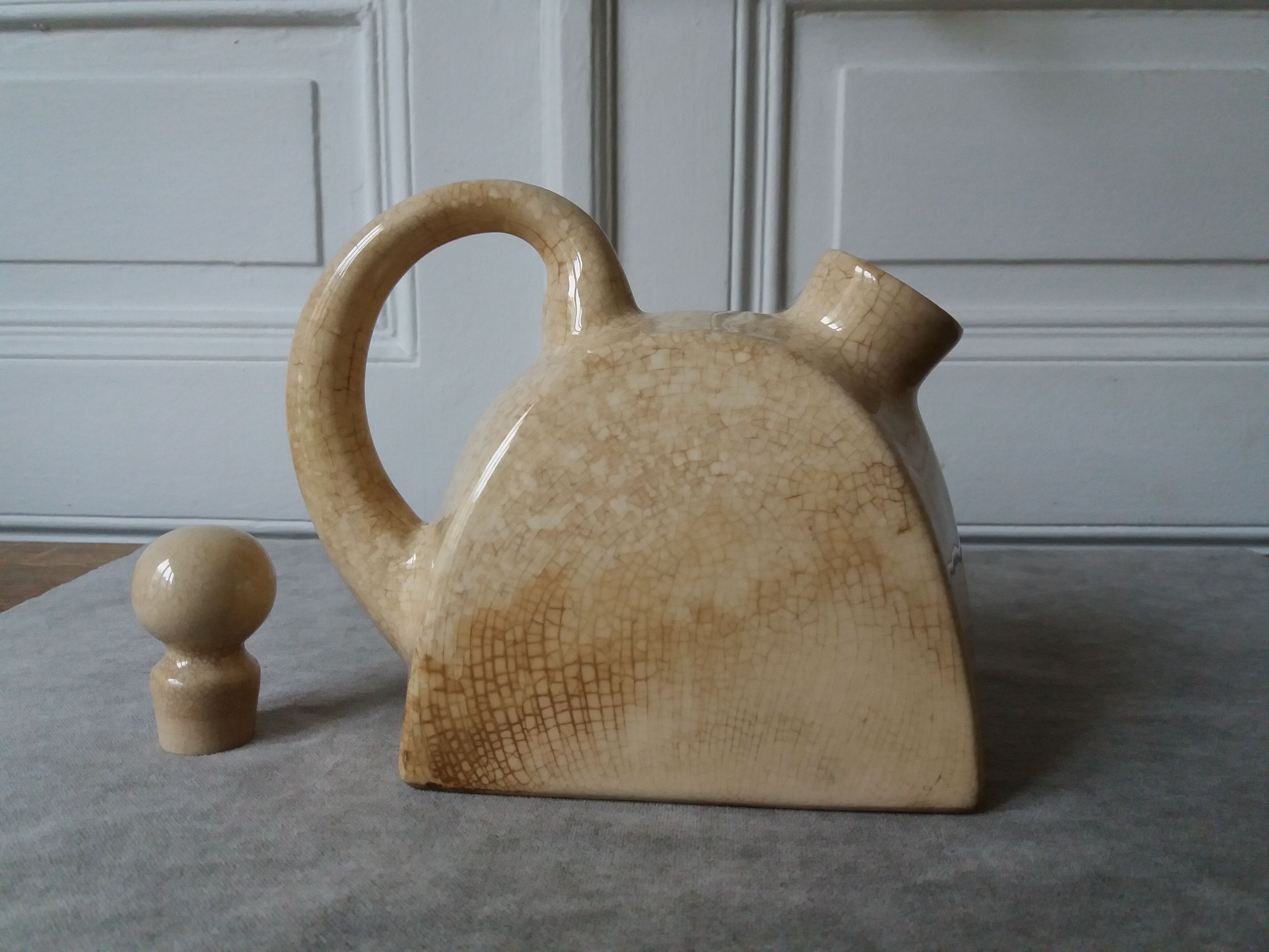 Modernist teapot art deco in stoneware
