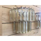 Transparent “Triedro” Murano glass wall sconce