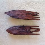 5 small African masks, tribal art, wood carving