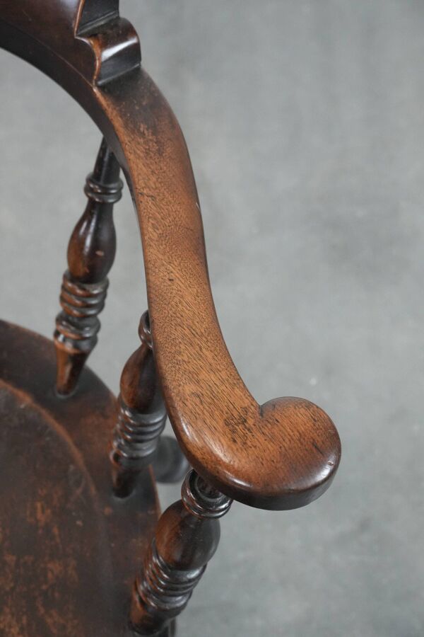 Chaise de capitaine anglaise antique / chaise de bureau du début du 19e siècle