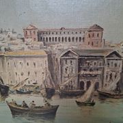 Peinture marine xixe sur toile signée J Alberti