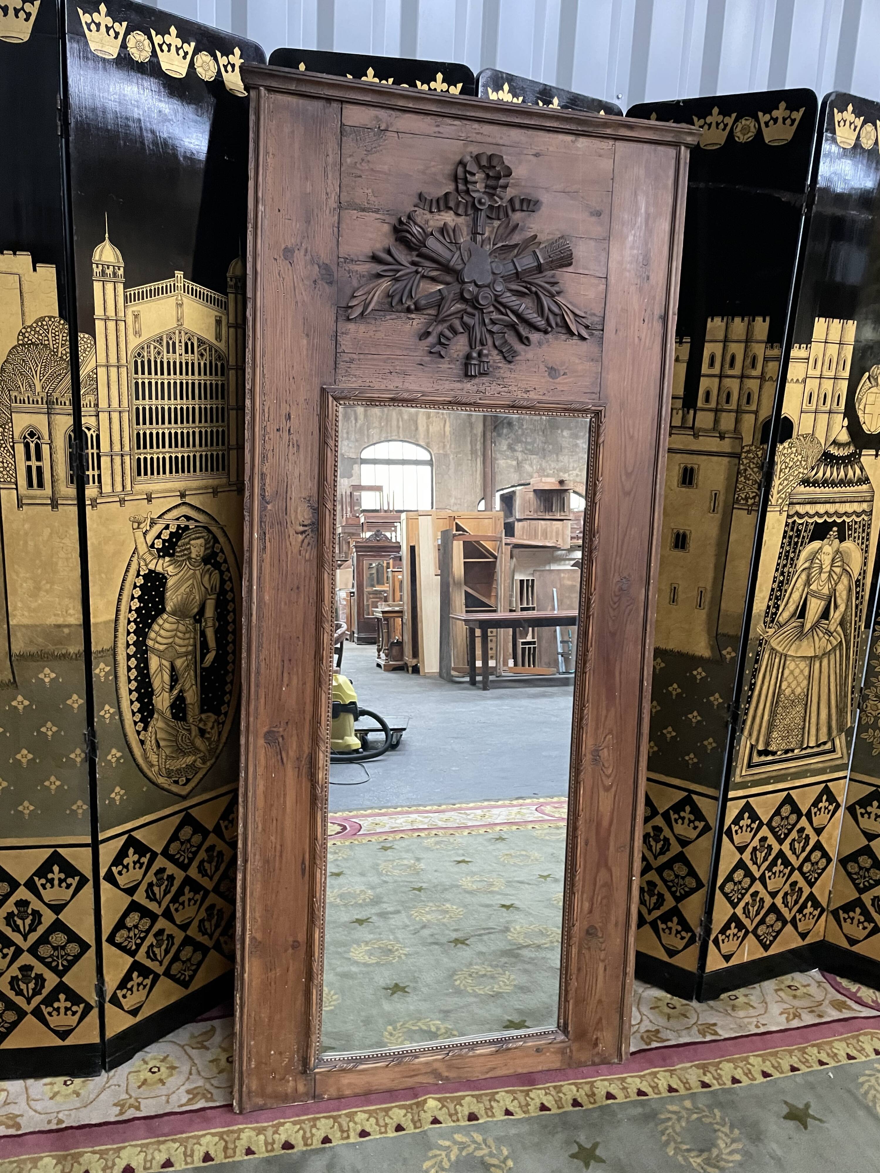 Trumeau mirror 19th in fir