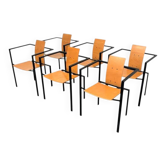 Chaise de salle à manger Trix (6 pièces) de KFF Design, années 1980