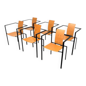 Chaise de salle à manger Trix (6 pièces) de KFF Design, années 1980