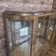 Restored Art Deco Walnut Display Cabinet with Engraved Glass Slats - 1930s