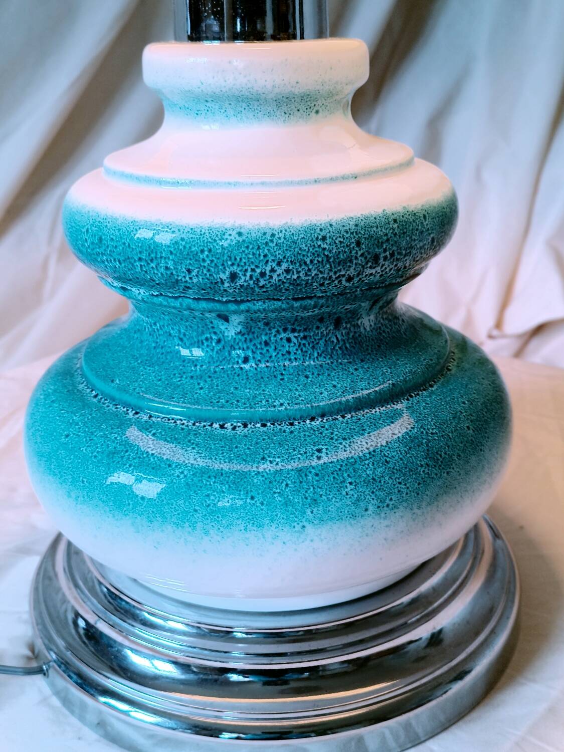 Ceramic and chrome lamp, 1970s