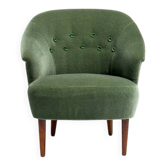 Carl Malmsten Swedish Lounge Chair, 1950s, in Mohair Velvet by Chase Erwin