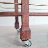 Art Deco wooden and brass serving trolley - small model