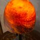 Mushroom lamp glass paste metal base patinated bronze 39x18 elec refurbished