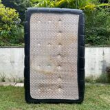 Kashima 2-seater sofa in black leather Michel Ducaroy, 1970