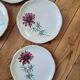 Set of 9 pink daisy dessert plates