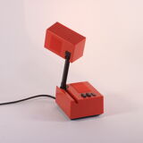 Red compact transforming reading or wall lamp by staff leuchten, germany 1960s.