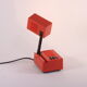 Lampe de lecture compacte rouge par Staff Leuchten, Allemagne années 1960.