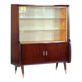 Vitrine Art Déco à portes coulissantes en verre, années 1930