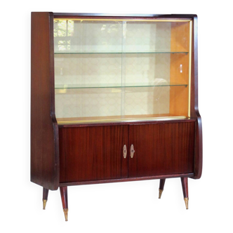 Art Deco display cabinet with sliding glass doors, 1930s