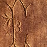 Old linen sheet and rust-tinted cotton