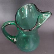 20th century green glass pitcher