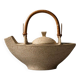 Unique Danish Studio Pottery – sculptural teapot with a bamboo handle;