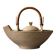 Unique Danish Studio Pottery – sculptural teapot with a bamboo handle;
