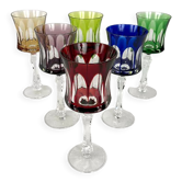 Série de six verres à pied en cristal de couleur Villeroy & Boch