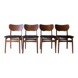 Set of 4 Danish teak dining chairs 1960s