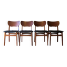 Set of 4 Danish teak dining chairs 1960s