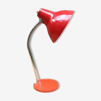 Red articulated desk lamp