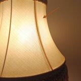 Chic retro lamp with a bronze pagoda fringe shade, 1950.