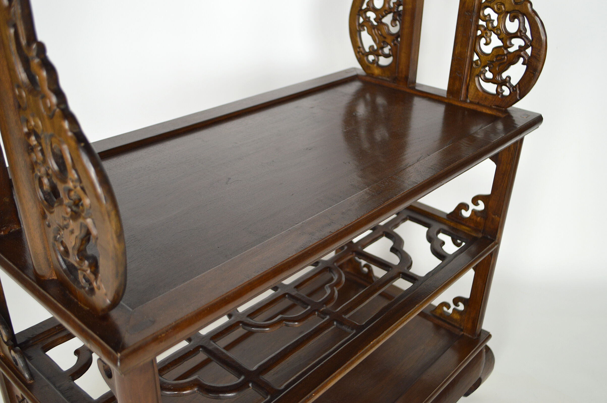 Wardrobe with Asian coat made of wood carved with dragons