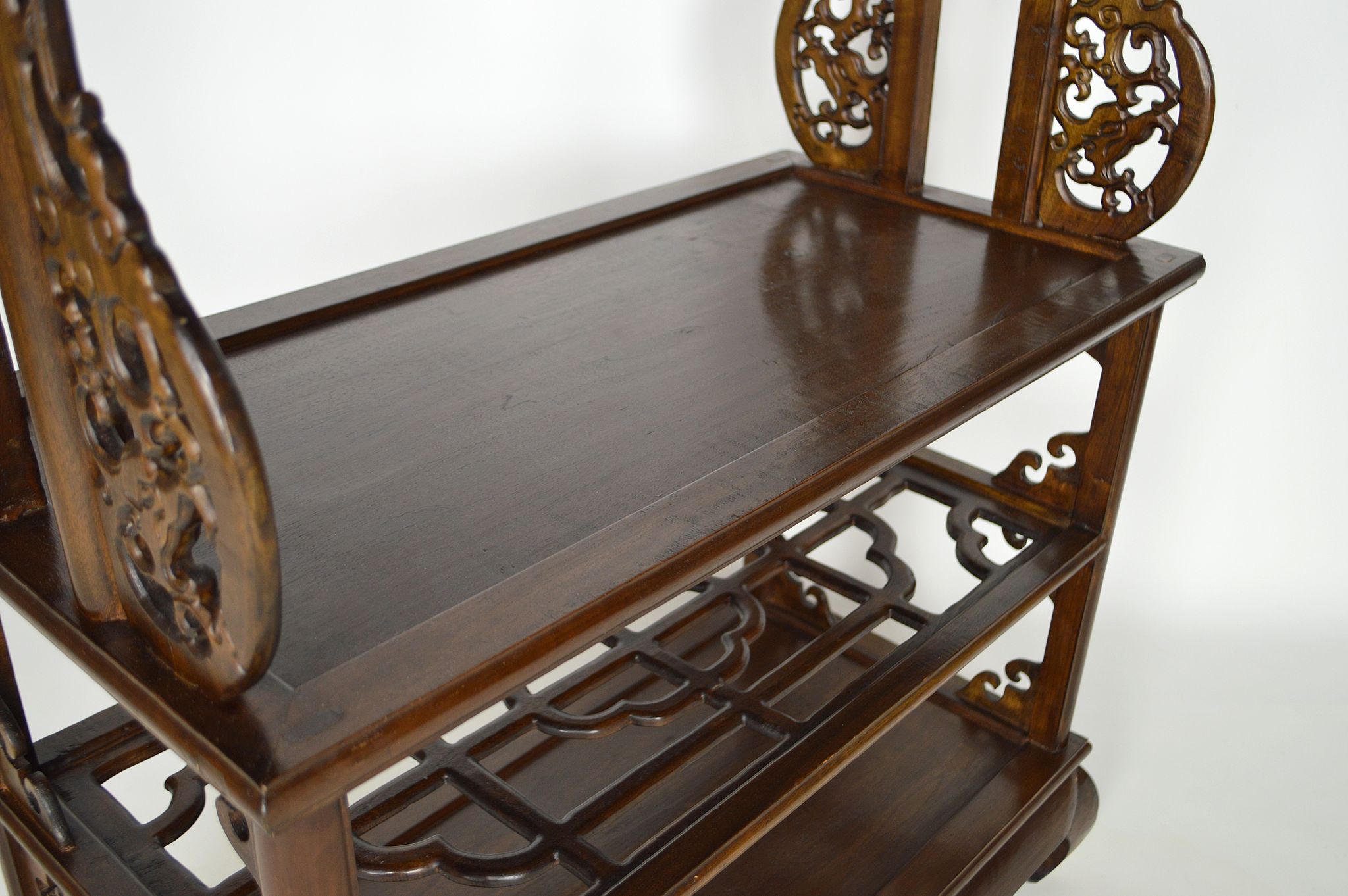 Wardrobe with Asian coat made of wood carved with dragons
