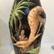 Paire de vases "Aux Hérons" Barbotine Longchamp, début 20ème