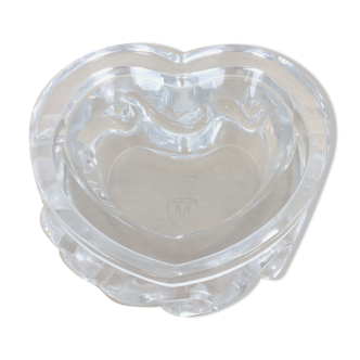 Cendrier en cristal de baccarat modèle aladin, forme cœur