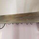 Coat rack with iron and wood hat rack