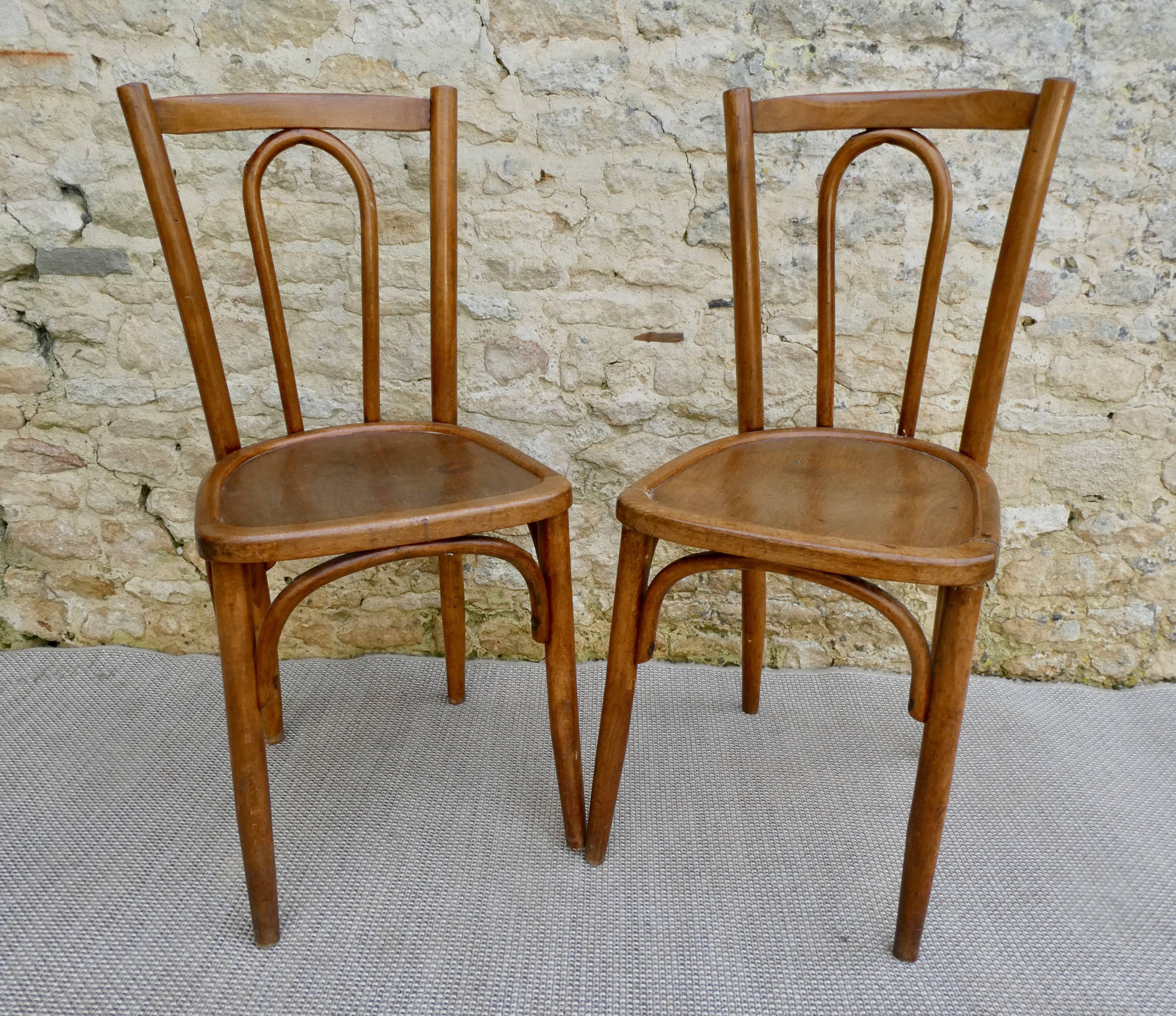 Paire de chaises de bistrot Luterma en bois courbé